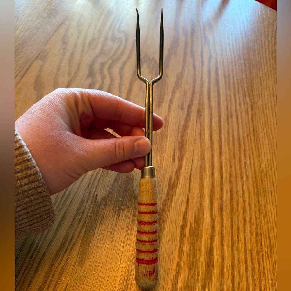 Vintage Steel and Wood Meat/Carving Fork